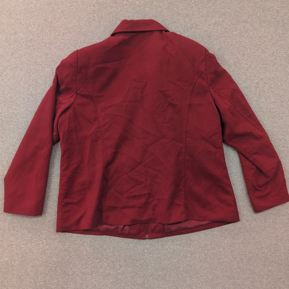 ALIA Women's Red Blazer Jacket Size 18 Long Sleeve Zip Up Career - Picture 4 of 6